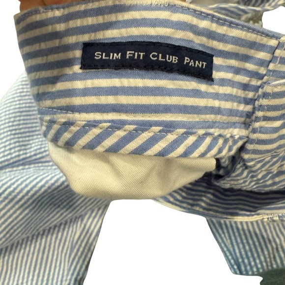 Vineyard Vines Pants Men's 32x34 Slim Fit Seersucker Chino Striped Blue White - Picture 4 of 6
